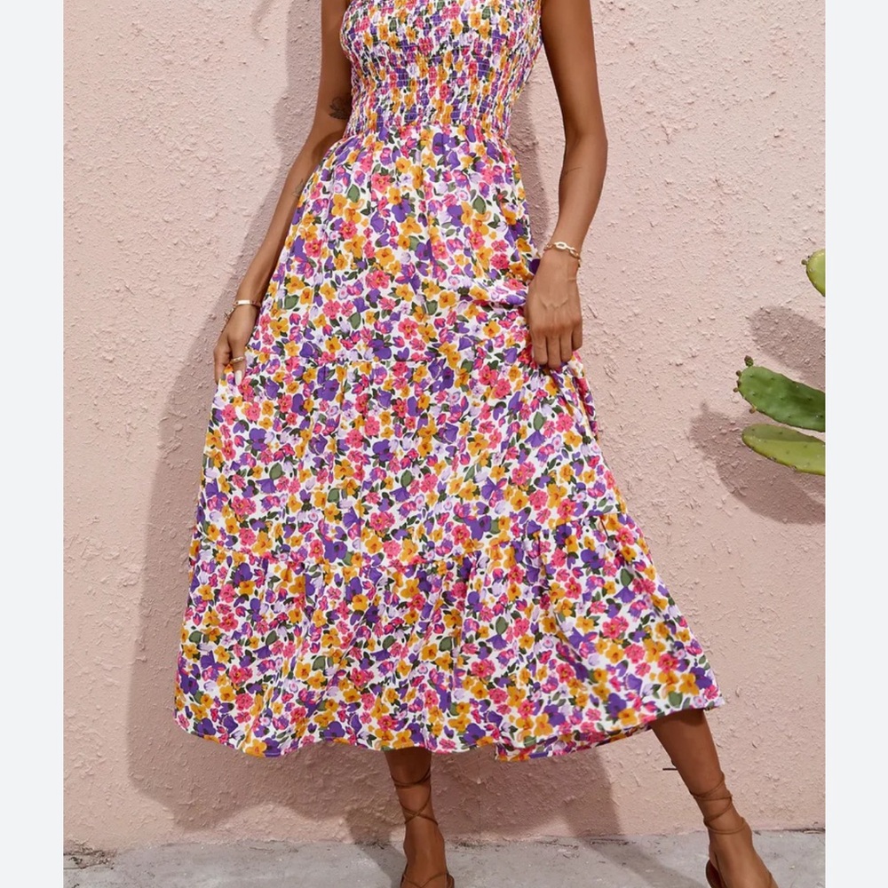 One shoulder maxi